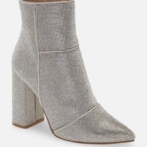 Steve Madden Noticed-R Rhinestone Heeled Booties Sz 7.5 - WORN ONCE!